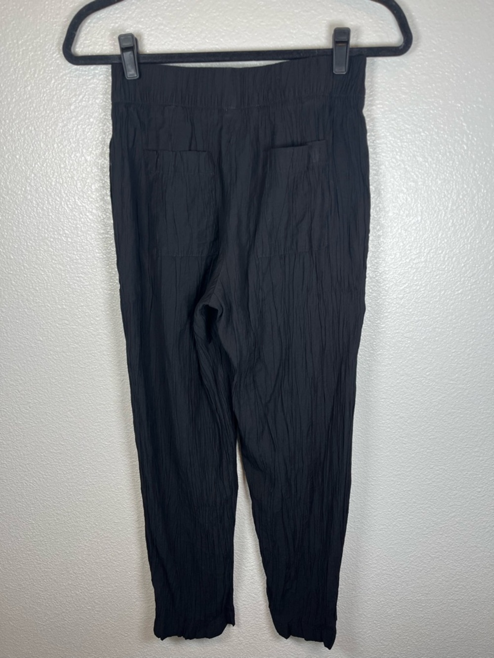 Zara Black Crinkled Elastic Waist Pull-On Pants Women’s SM - Picture 5 of 10